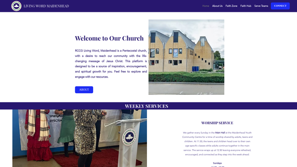 Screenshot of the The Redeemed Christian Church Of God, Living Word Maidenhead website