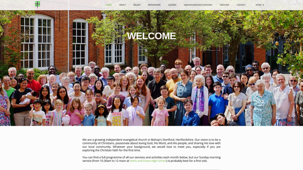 Screenshot of the Bishops Stortford Christian Assembly website