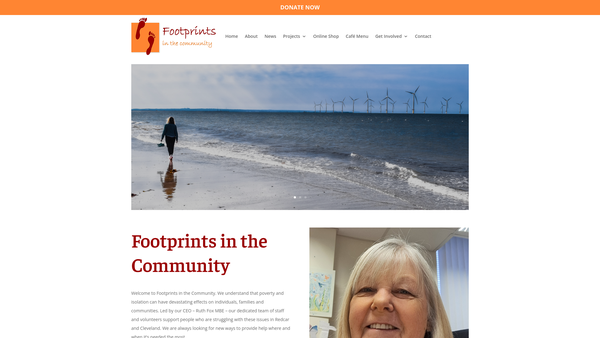 Screenshot of the Footprints In The Community website