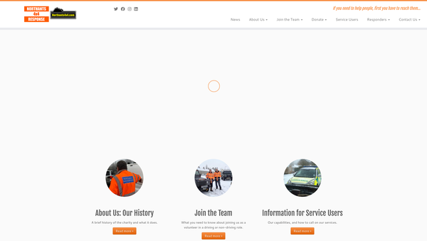 Screenshot of the Northants 4x4 Response website