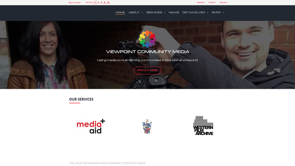 Screenshot of the Viewpoint Community Media website
