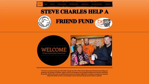 Screenshot of the The Steve Charles Help A Friend Fund website