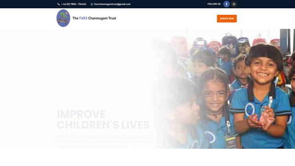 Screenshot of the The Fars Chanmugam Trust website