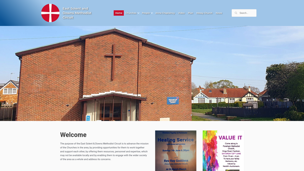 Screenshot of the East Solent And Downs Methodist Circuit website