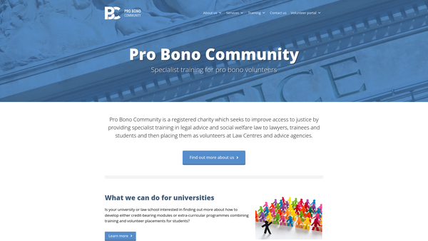 Screenshot of the Pro Bono Community website