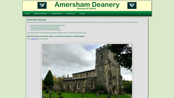 Screenshot of the Amersham Deanery Trust website