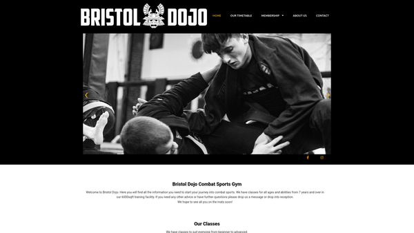 Screenshot of the Bristol Dojo website