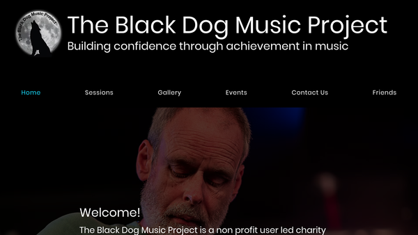 Screenshot of the The Black Dog Music Project website