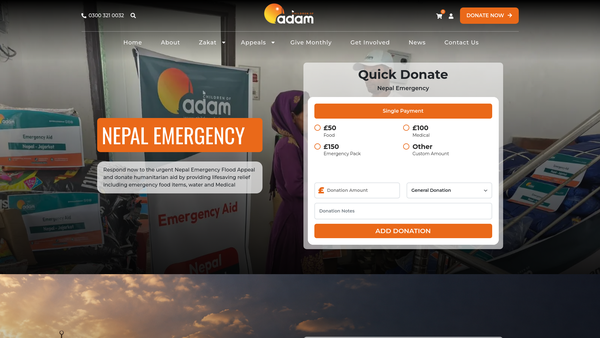 Screenshot of the Children Of Adam website