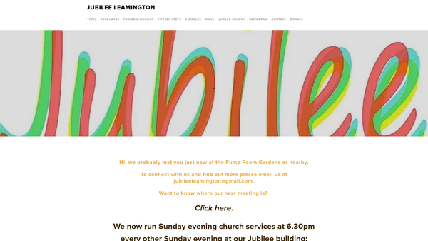 Screenshot of the Jubilee - Leamington website