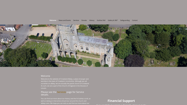 Screenshot of the The Parochial Church Council Of The Ecclesiastical Parish Of Crowland website