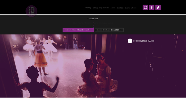 Screenshot of the Innovation Dance Studios Ltd website