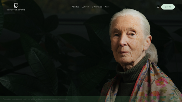 Screenshot of the Jane Goodall Institute, Global website