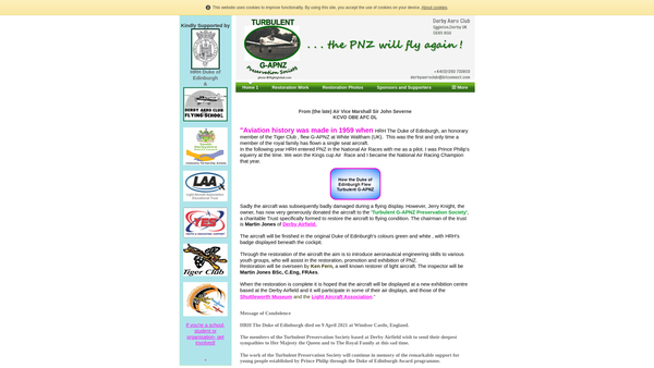 Screenshot of the Turbulent G-Apnz Preservation Society website
