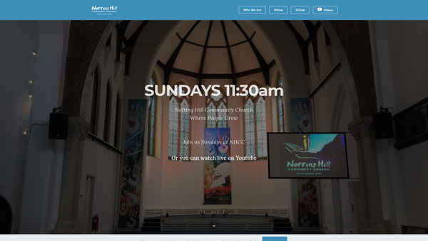 Screenshot of the Notting Hill Community Church website