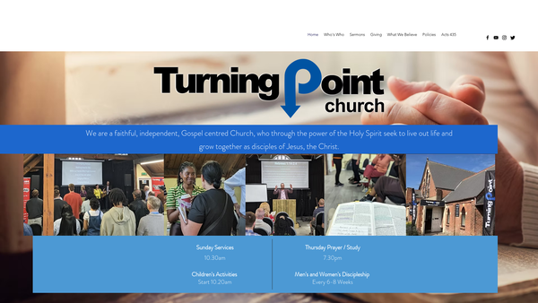 Screenshot of the Turning Point Church website