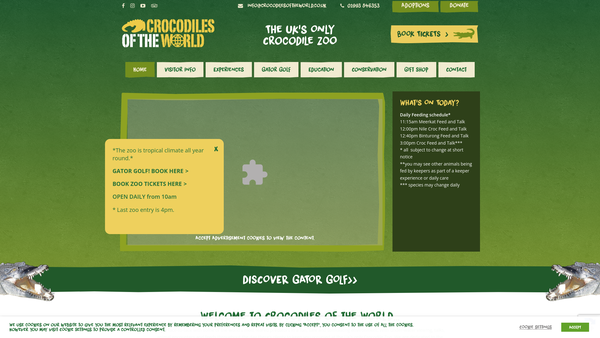 Screenshot of the Crocodiles Of The World Foundation Limited website