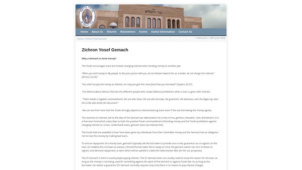 Screenshot of the Zy Gemach Limited website
