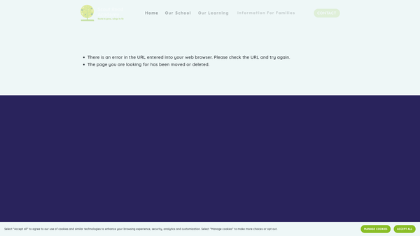 Screenshot of the Scout Road Academy PTFA website