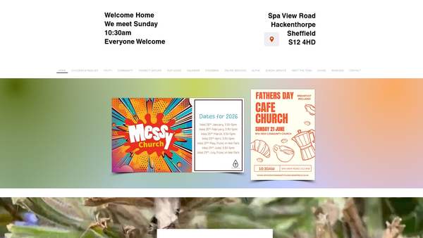 Screenshot of the Spa View Community Church website
