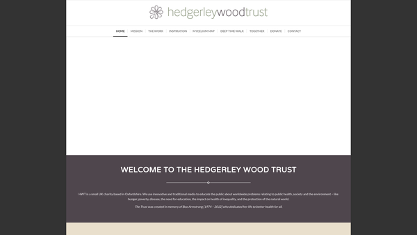 Screenshot of the Hedgerley Wood Trust website