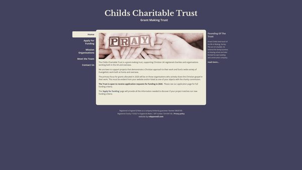 Screenshot of the Childs Charitable Trust website