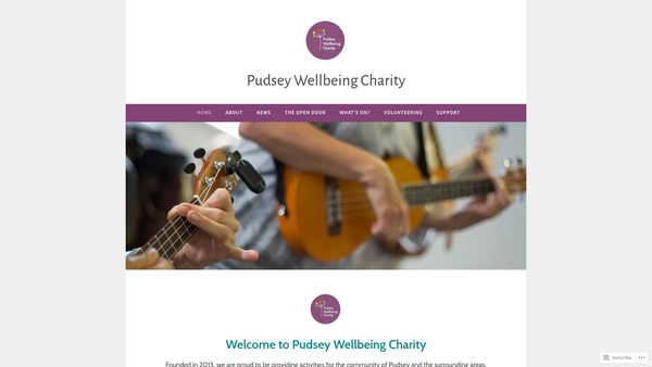 Screenshot of the Pudsey Wellbeing Charity website