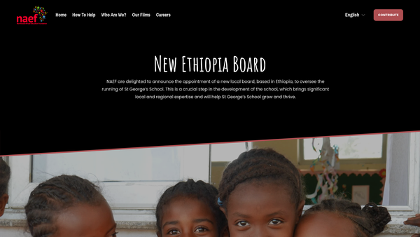 Screenshot of the Northwood African Education Foundation website