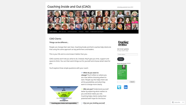 Screenshot of the Coaching Inside And Out website