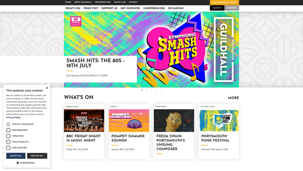Screenshot of the The Guildhall Trust website