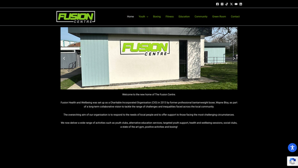 Screenshot of the Fusion Health And Well Being website