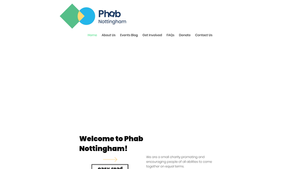 Screenshot of the Phab Nottingham website