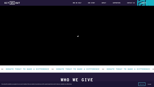 Screenshot of the Kit US Out website
