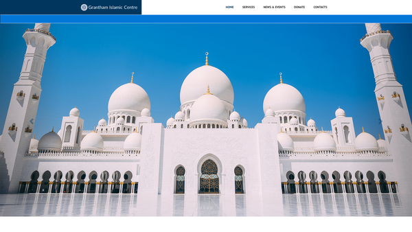 Screenshot of the Grantham Muslim Community Association website