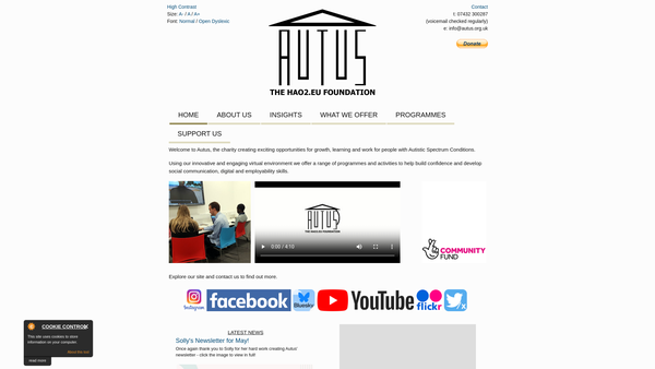 Screenshot of the Hao2.eu Foundation website