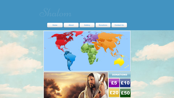 Screenshot of the Shalom Evangelical Ministries website