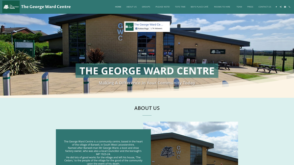 Screenshot of the The George Ward Centre Limited website