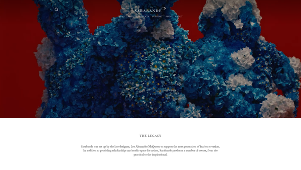 Screenshot of the Sarabande website