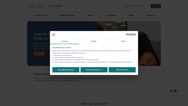 Screenshot of the Fjg Foundation website