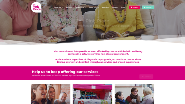 Screenshot of the The Pink Place website