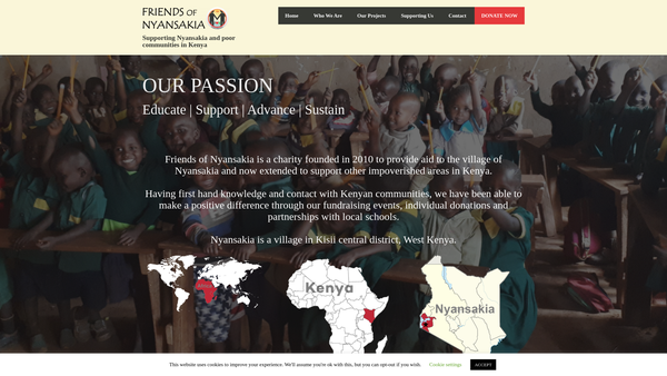 Screenshot of the Friends Of Nyansakia website