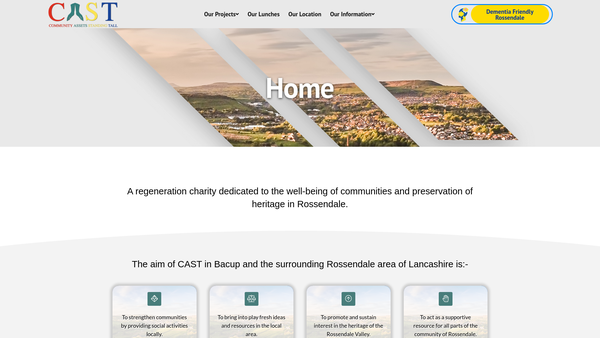 Screenshot of the Community Assets Standing Tall website