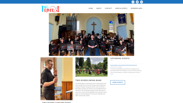 Screenshot of the Ilkley & North Bradford Band Association website