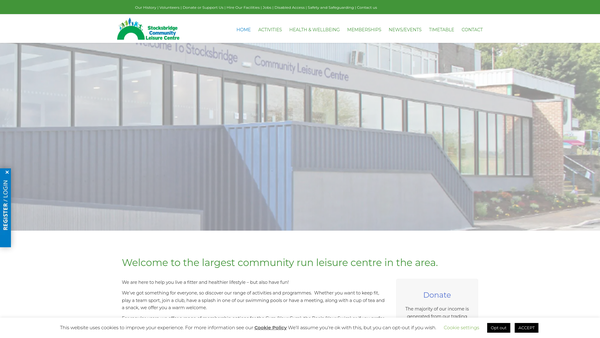 Screenshot of the 4slc For Stocksbridge Leisure Centre Trust website