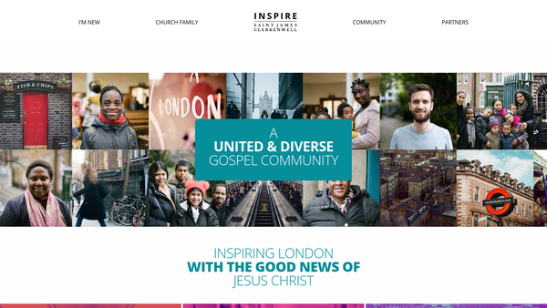 Screenshot of the Inspire London Church website