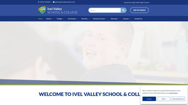 Screenshot of the Ivel Valley School Charitable Fund website