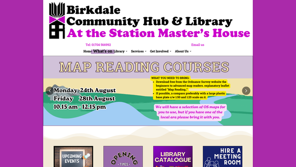 Screenshot of the Birkdale Community Hub And Library website