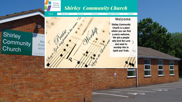 Screenshot of the Shirley Community Church website
