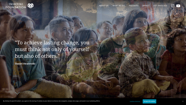 Screenshot of the Swarovski Foundation website