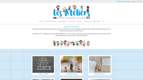 Screenshot of the Les Ateliers website